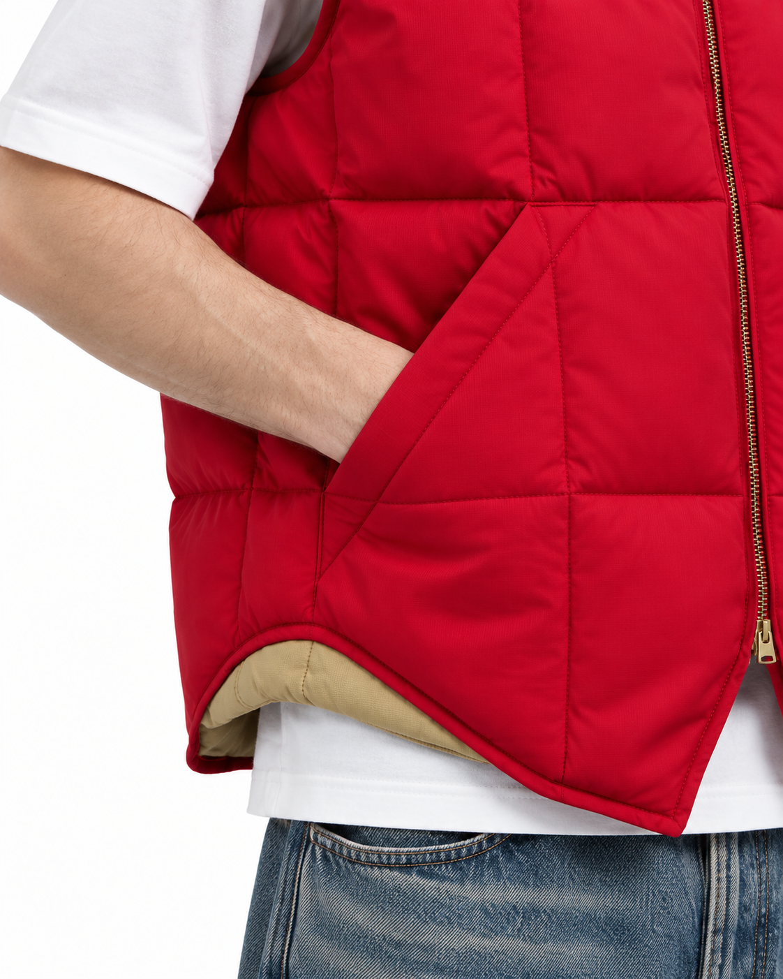 Gilet Seattle Imbottito in Piuma d'Oca Red