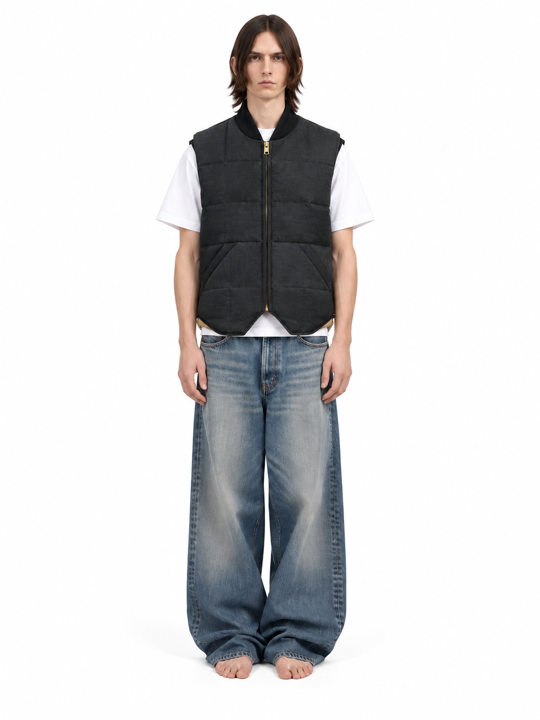 Gilet Seattle Imbottito in Piuma d'Oca Black Denim