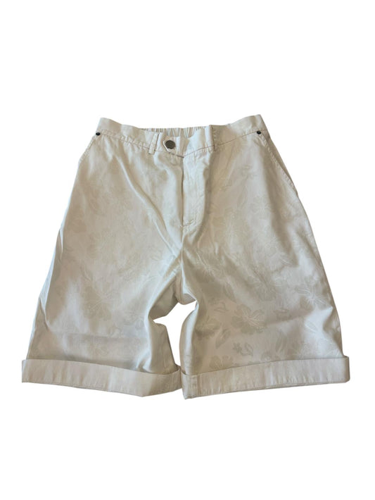 Bermuda Maison Crazy Worker 3.2 – White Hibiscus Tono su Tono