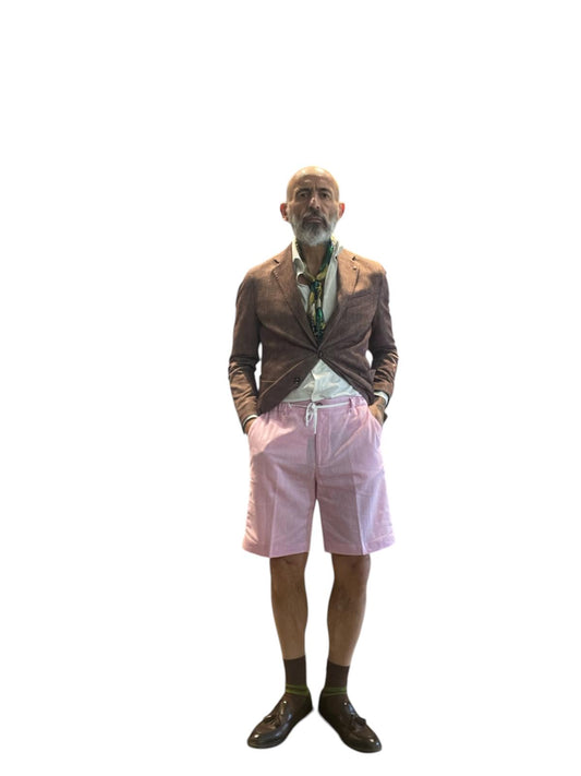 Bermuda Verdera Luxury – Rosa Pastello in Lino e Cotone
