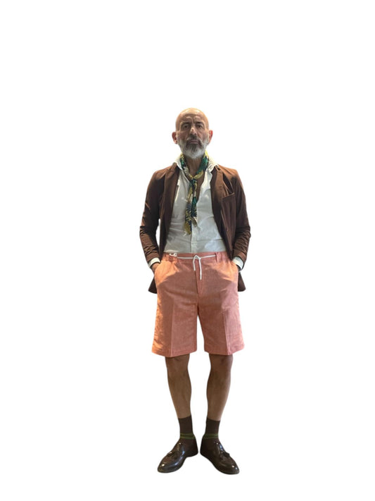 Bermuda Verdera Luxury – Salmone in Lino e Cotone