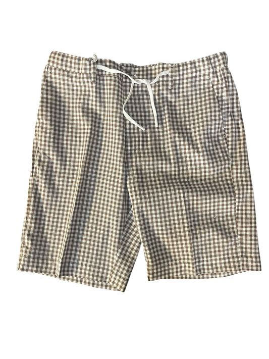 Bermuda Verdera Luxury – Quadretti Vichy Marroni e Bianchi in Lino e Cotone