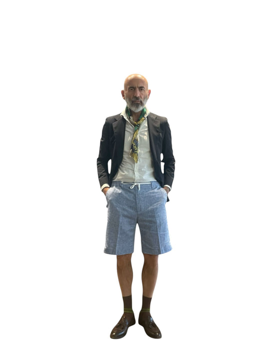 Bermuda Verdera Luxury – Azzurro in Lino e Cotone