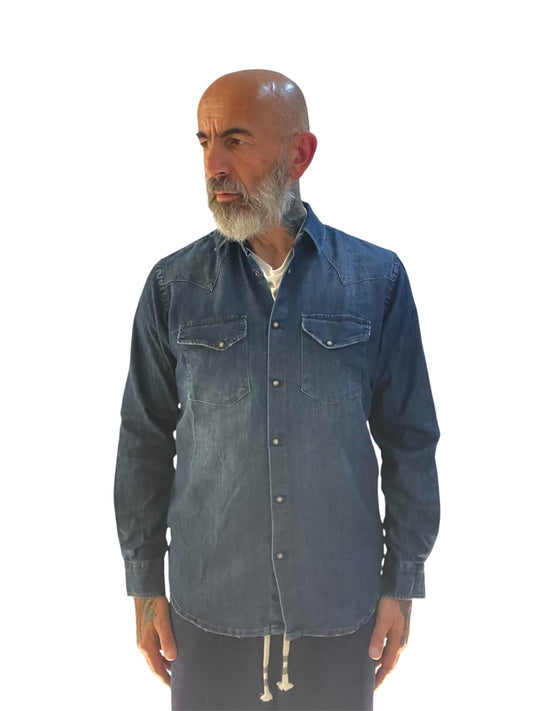 Camicia Denim Texana 6oz – Intermediate Wash