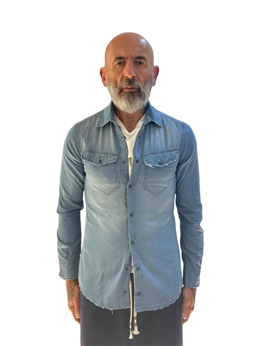 Camicia Denim Texana 6oz – Clear Wash