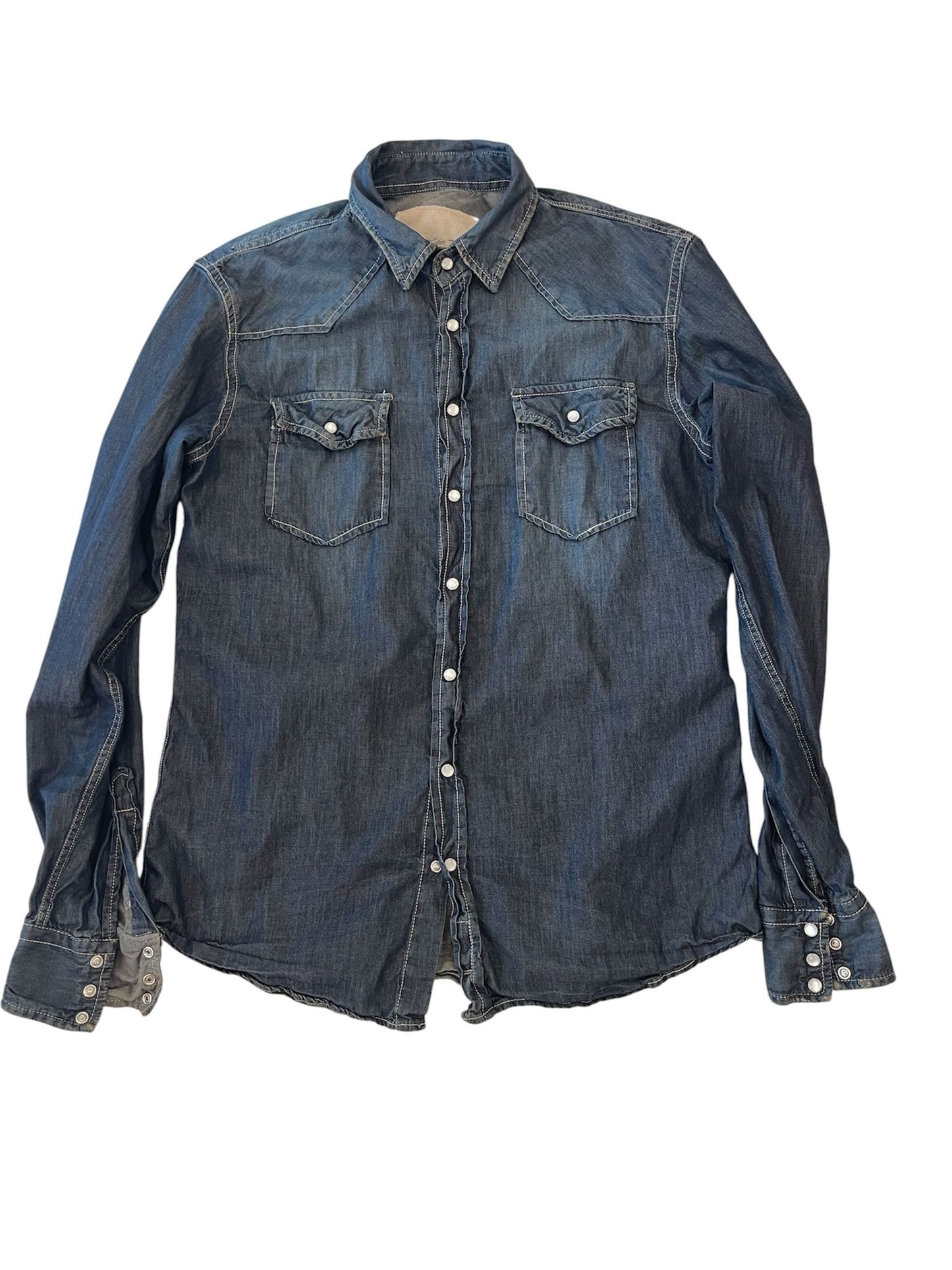 Camicia Denim Western – Stonewash Indigo (denim ultraleggero)
