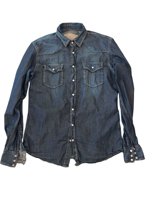 Camicia Denim Western – Stonewash Indigo (denim ultraleggero)