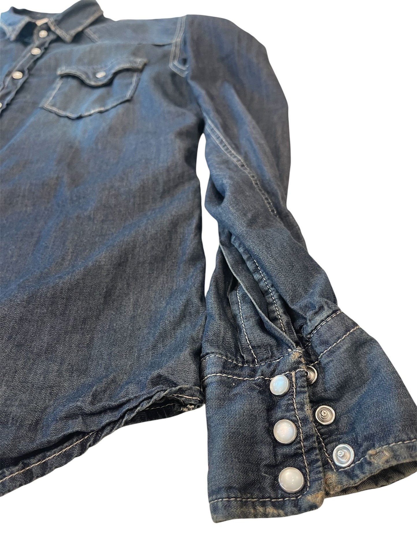 Camicia Denim Western – Stonewash Indigo (denim ultraleggero)