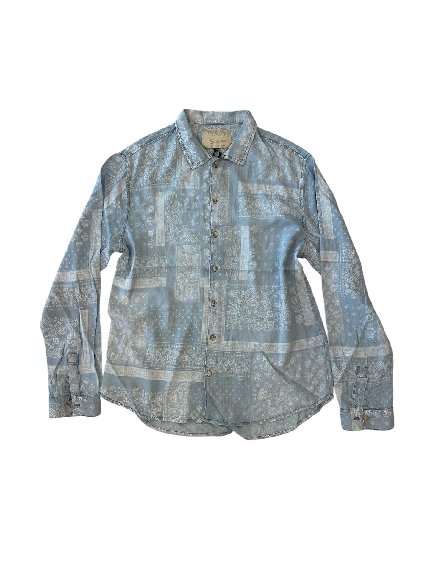 Camicia vestibilita morbida in tessuto morbido e confortevole – Bandana Print (denim viscosa)