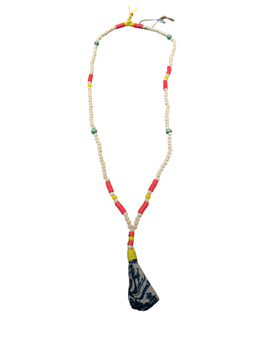 Collana Nomade – Coral & Indigo Ikat