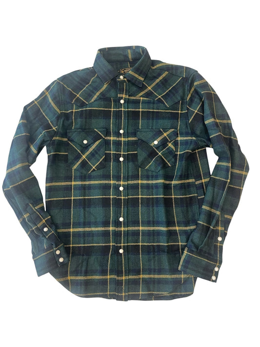 Camicia Texas in Flanella Tartan Dark Green