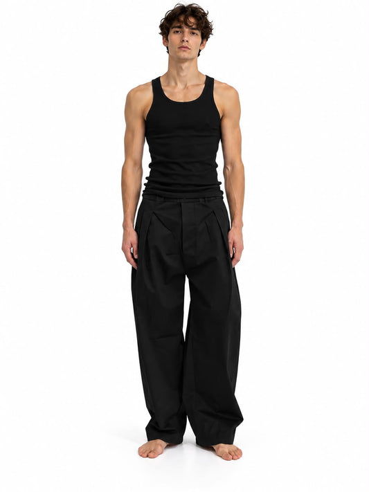 Pantalone Garcon con Pinces Nero