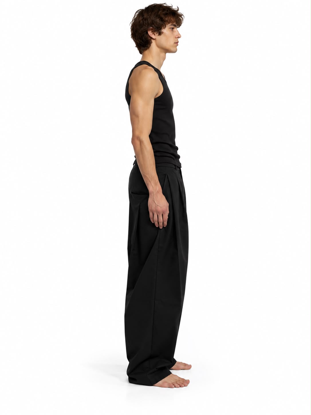 Pantalone Garcon con Pinces Nero