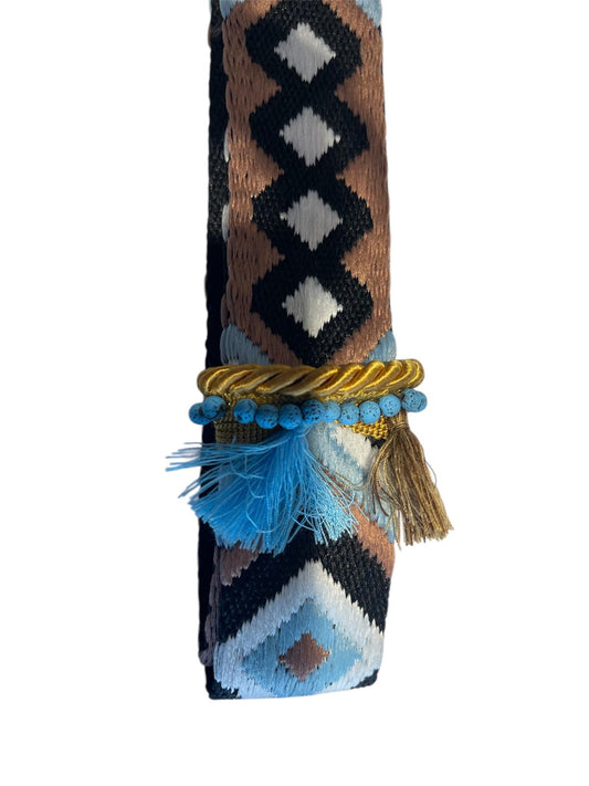 Cintura Fantasia Marrone Azzurro