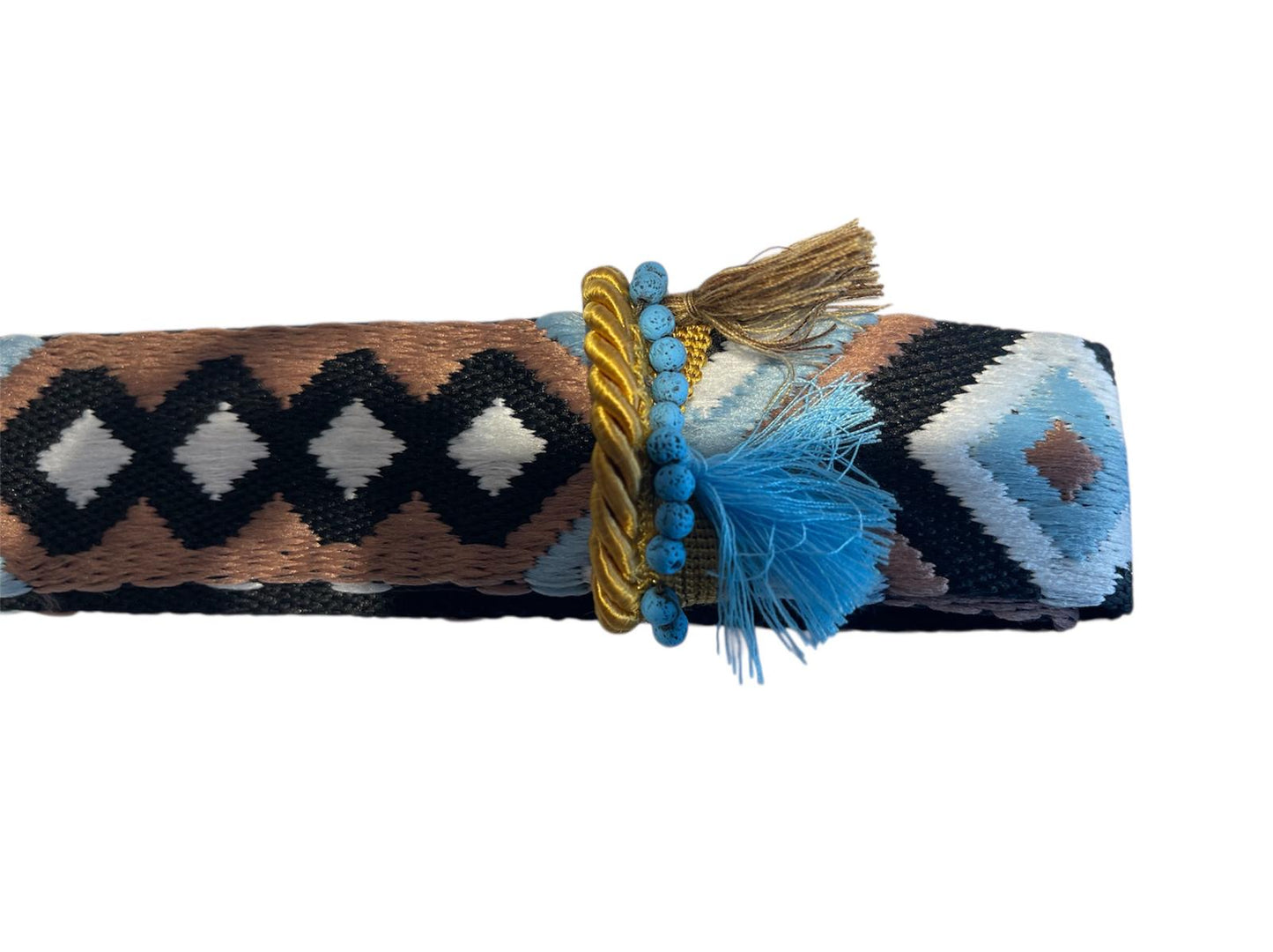 Cintura Fantasia Marrone Azzurro
