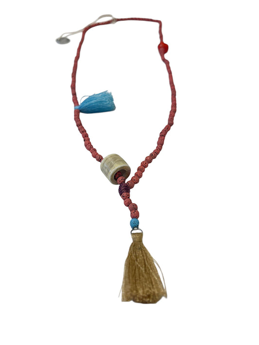Collana "Nomade" con Perline e Nappe Multicolor