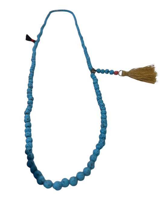 Collana "Nomade" Turquoise & Sand con Nappa Ocra