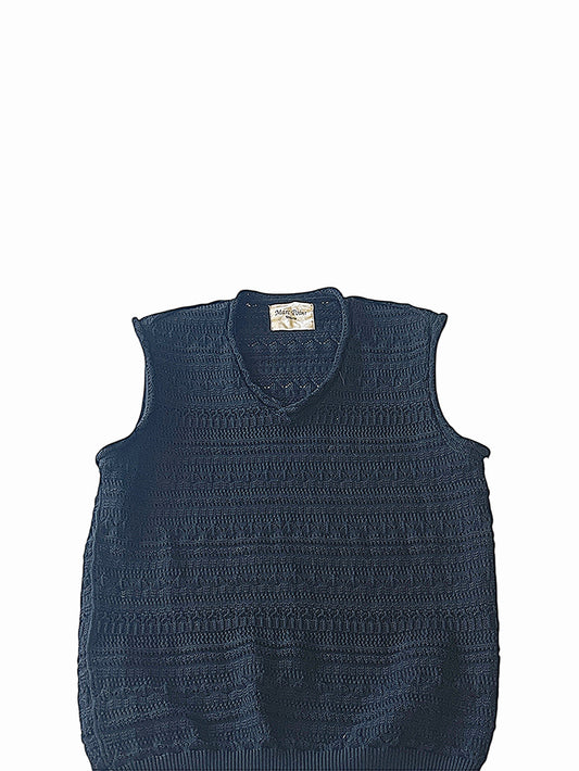 Gilet in Maglia Traforata nero
