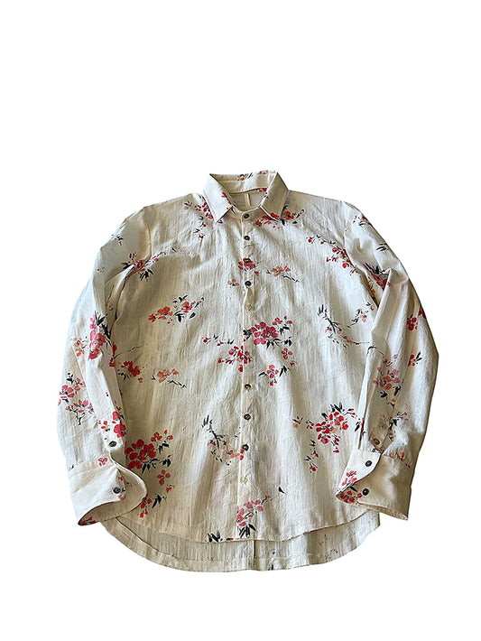 Camicia con Collo Removibile Fantasia Fiori
