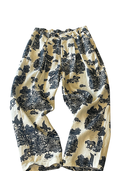Pantalone con Piega Stampa Savannah