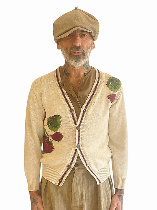 Cardigan in Maglia con Motivo Floreale