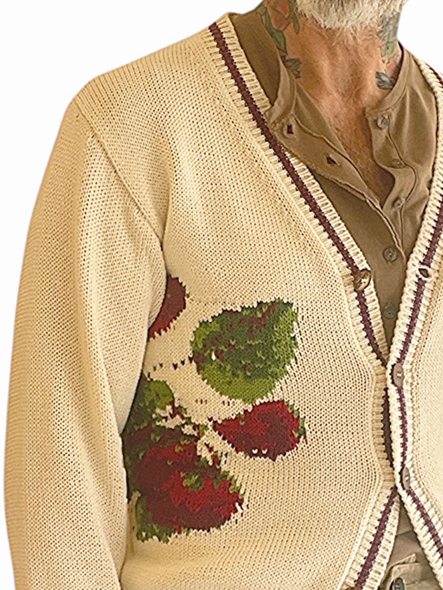 Cardigan in Maglia con Motivo Floreale
