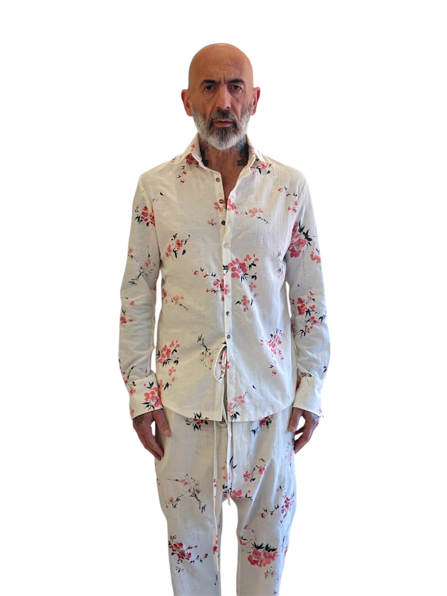 Camicia con Collo Removibile Fantasia Fiori