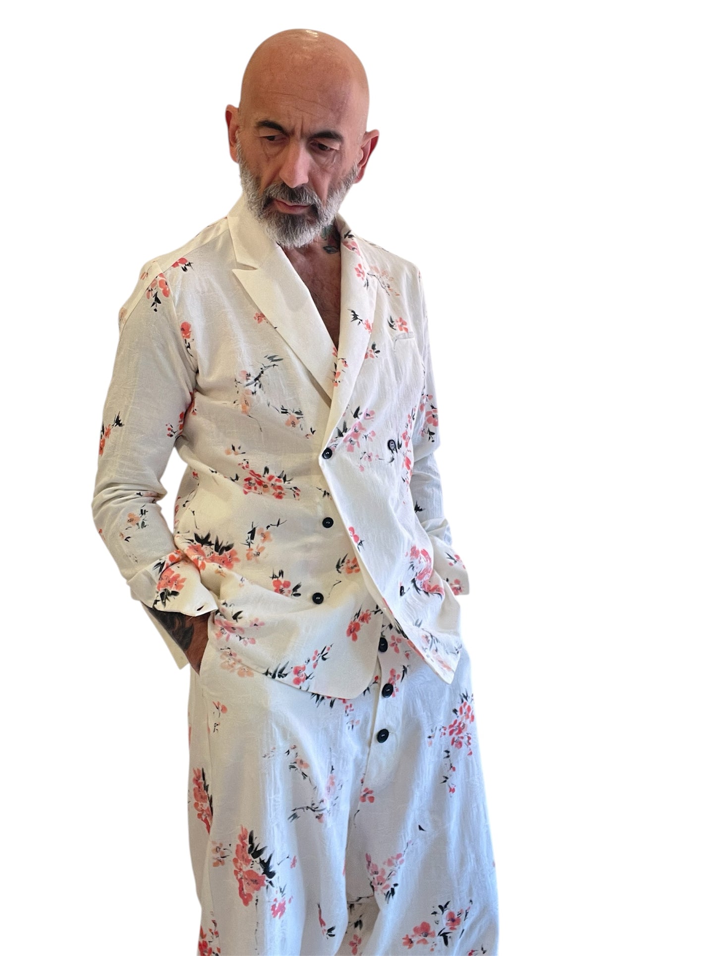 Giacca Camicia Destrutturata Stampa Floreale