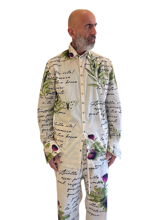 Camicia con Collo Removibile Fantasia