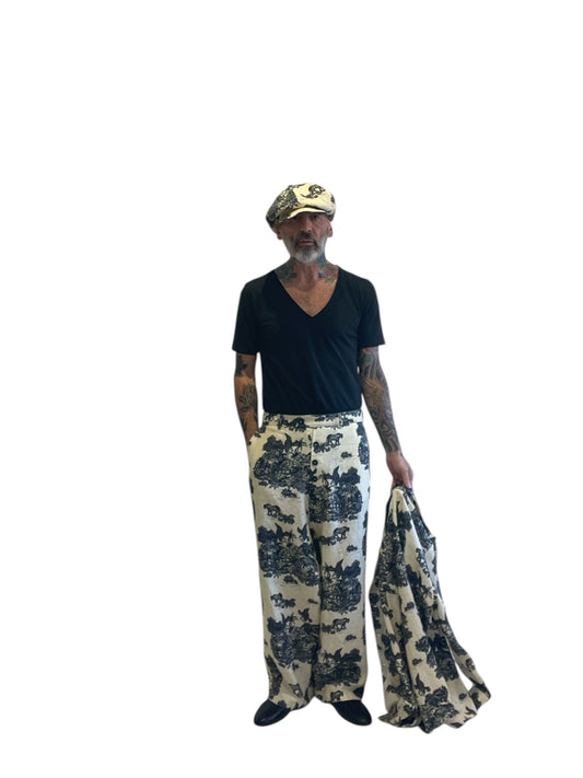 Pantalone con Piega Stampa Savannah