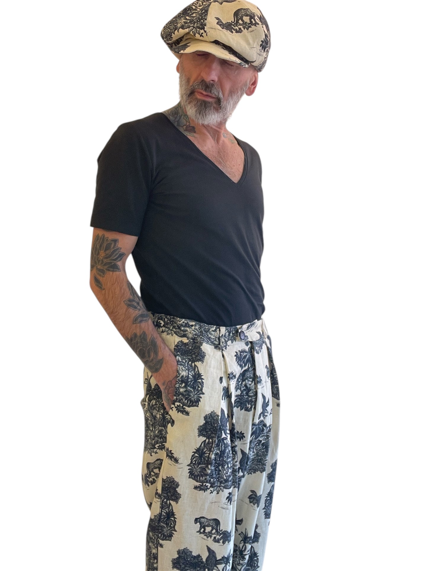Pantalone con Piega Stampa Savannah