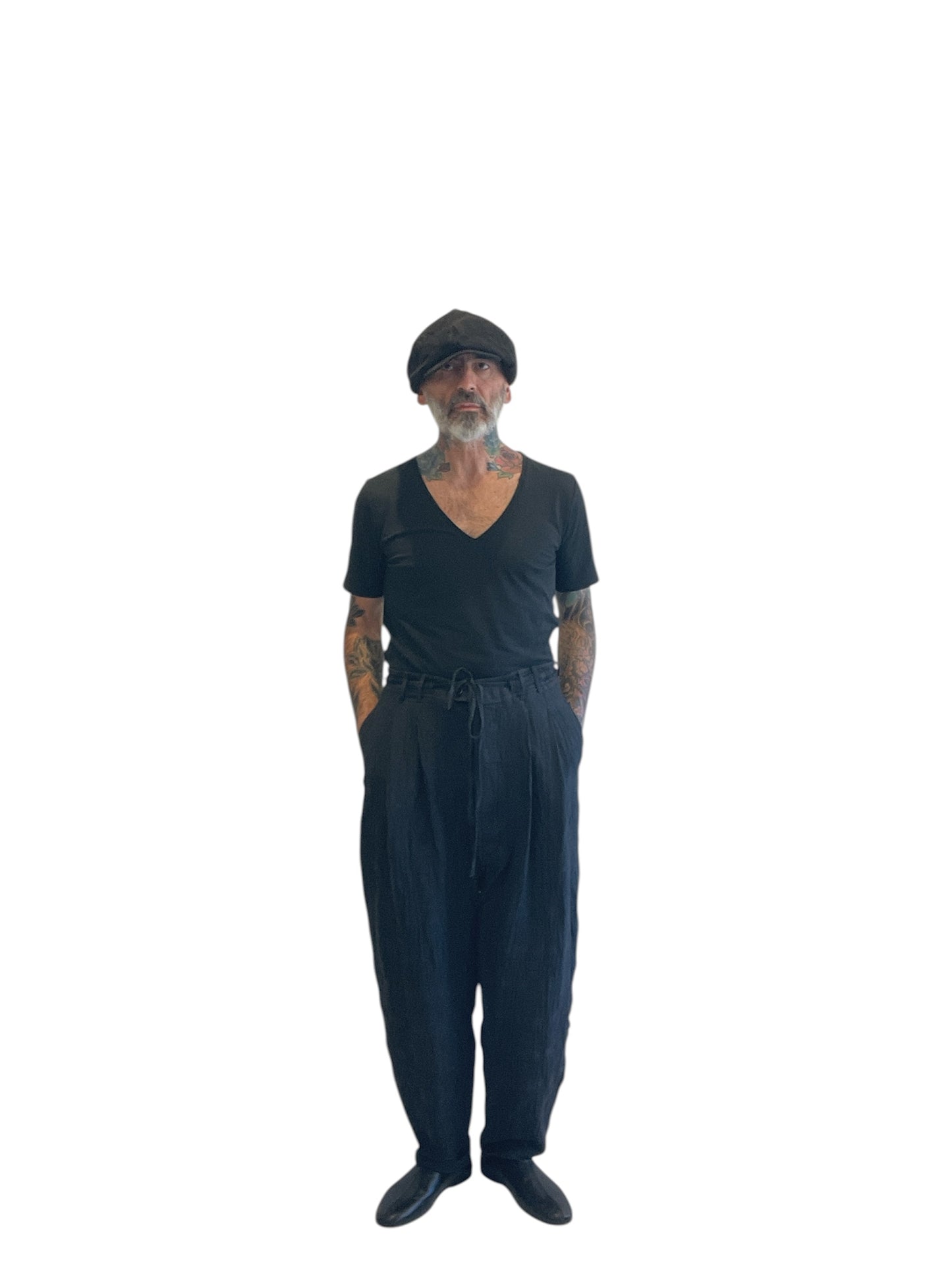 Pantalone con Coulisse e Pinces 9021 Black